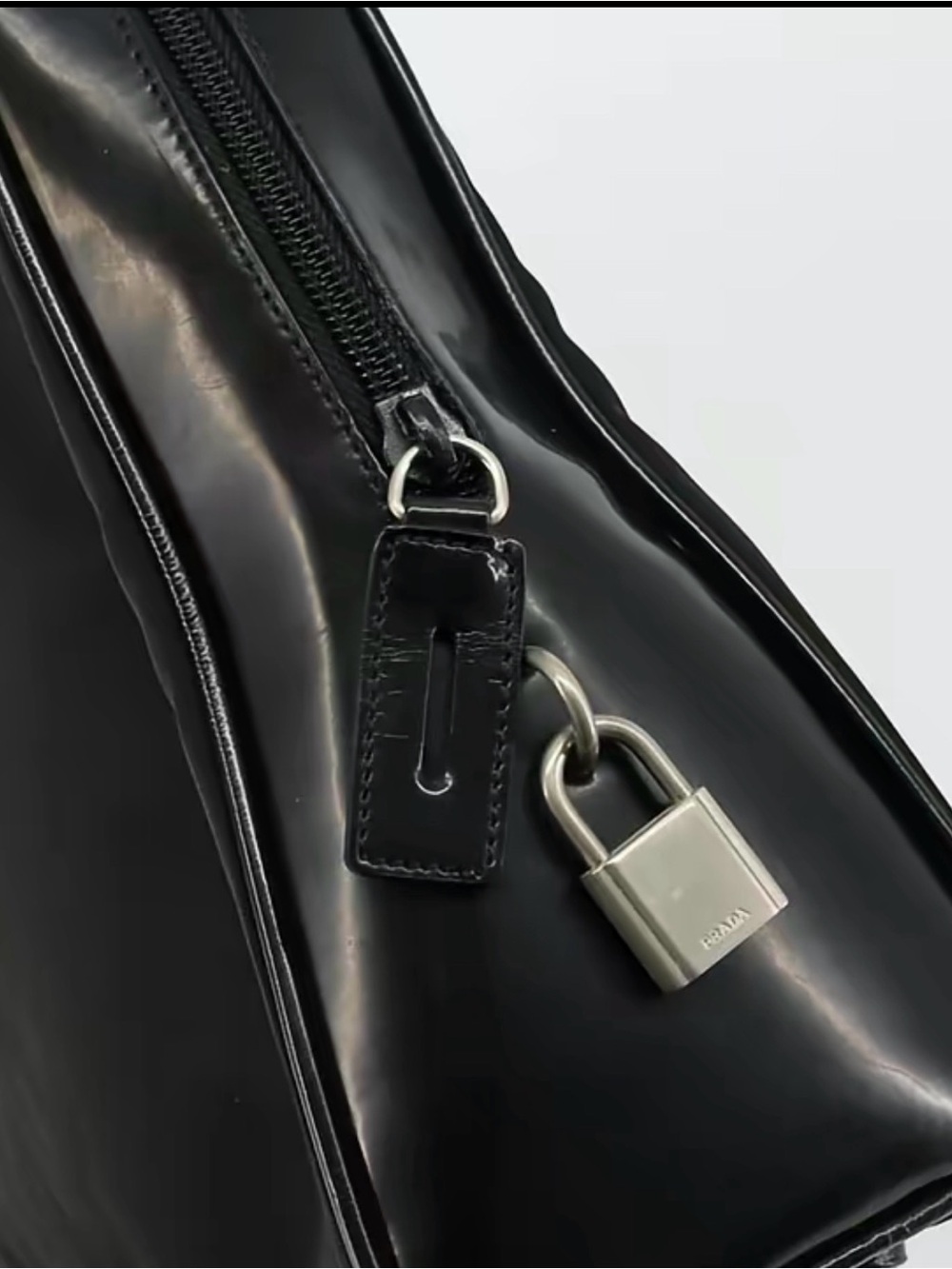 Prada Black Leather and Nylon Shoulder Bag - Picture 4 of 13